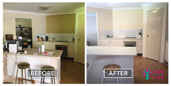 before and after kitchen prepared for sale